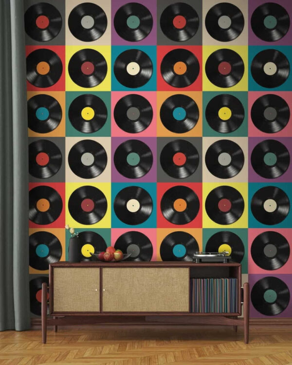 Schema di dischi in vinile nero Schema di dischi in vinile nero