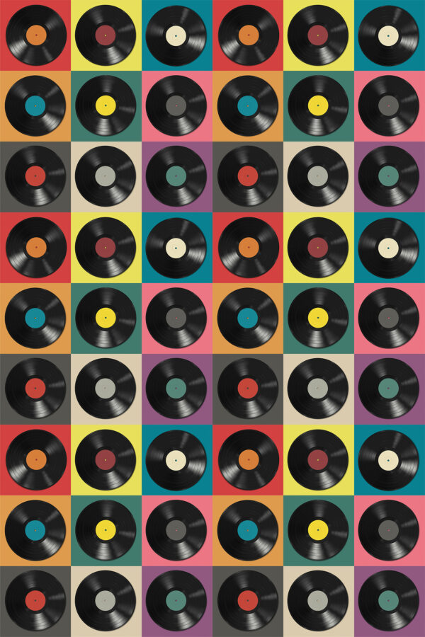 Schema di dischi in vinile nero Schema di dischi in vinile nero