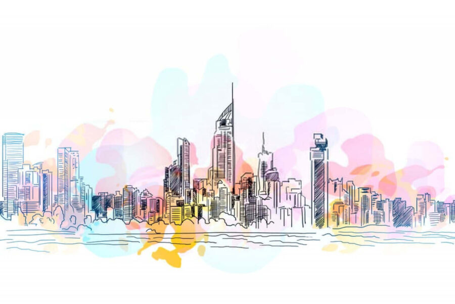 Carta da parati Disegno di una città - immagine 2