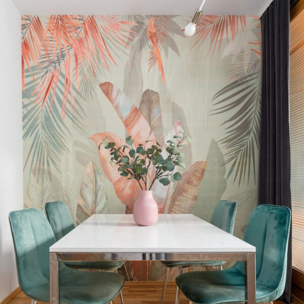 Tropical foliage in soft pastel hues Tropical foliage in soft pastel hues
