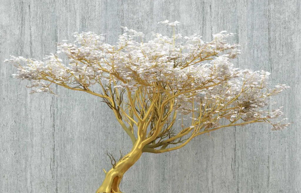 Albero con fiori bianchi Albero con fiori bianchi