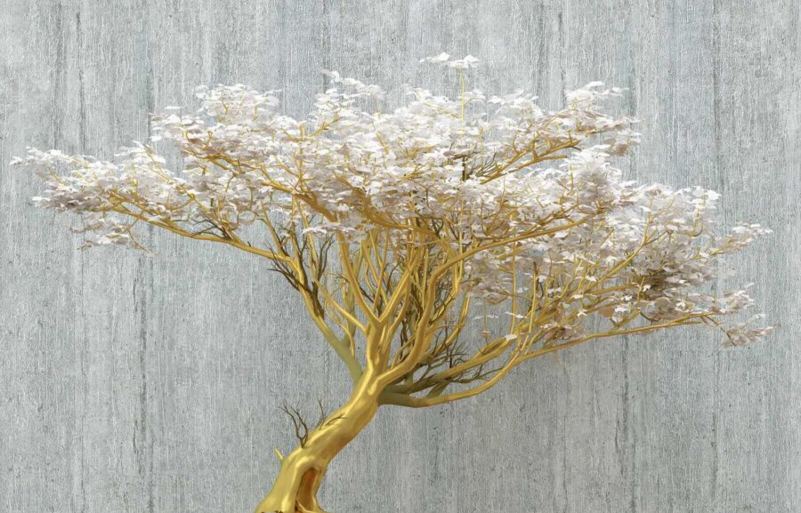 Carta da parati Albero con fiori bianchi - immagine 2