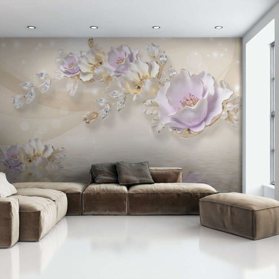 Delicati fiori su acque tranquille