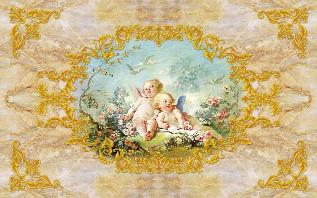 Pittura di angeli e fiori Pittura di angeli e fiori