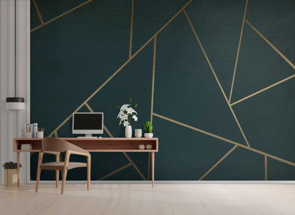 Linee astratte di colore verde acqua che si intersecano con grazia Linee astratte di colore verde acqua che si intersecano con grazia