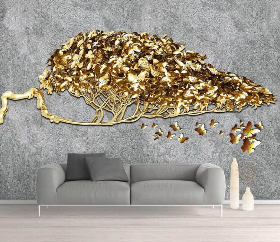 Albero con farfalle in volo