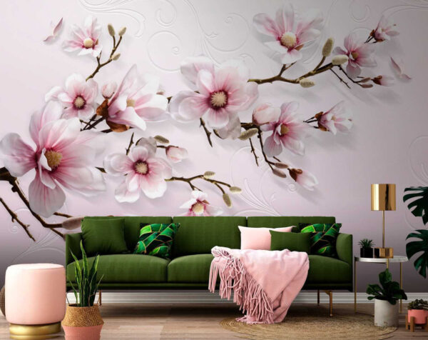 Delicati fiori su sfondo rosa tenue. Delicati fiori su sfondo rosa tenue.