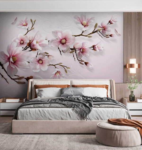 Delicati fiori su sfondo rosa tenue. Delicati fiori su sfondo rosa tenue.
