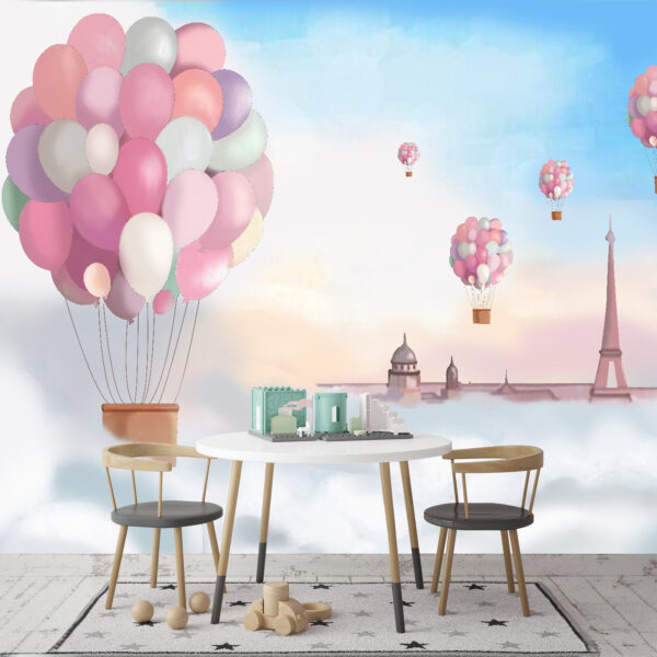 Gruppo di palloncini che fluttuano nel cielo Gruppo di palloncini che fluttuano nel cielo
