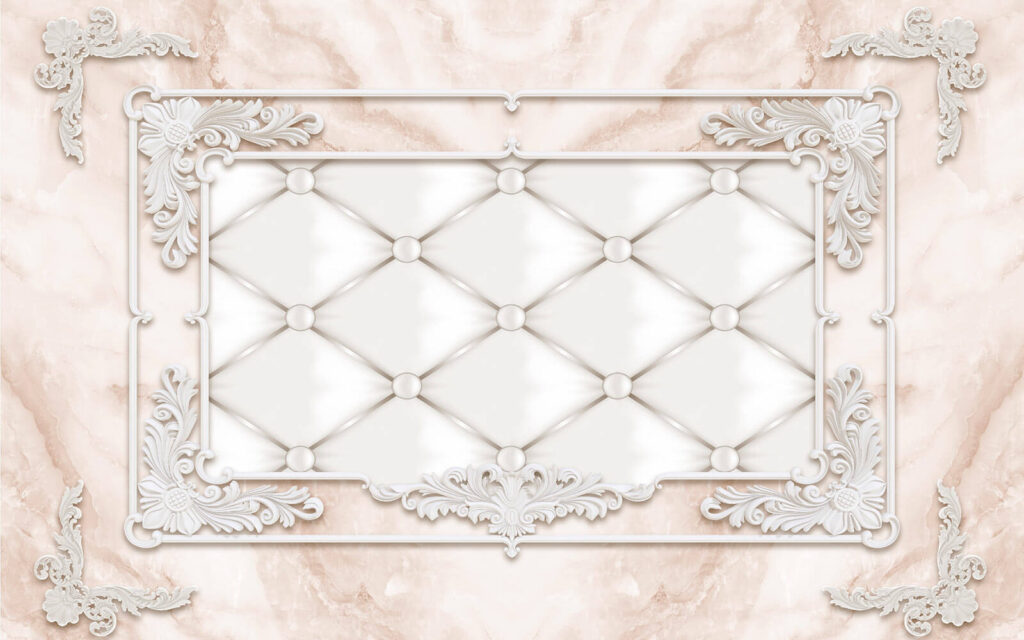Cornice bianca con bottoni e punti bianchi Cornice bianca con bottoni e punti bianchi