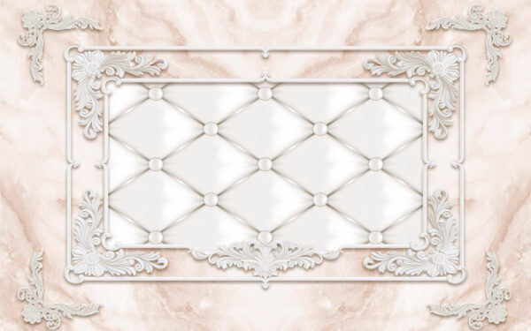 Cornice bianca con bottoni e punti bianchi Cornice bianca con bottoni e punti bianchi