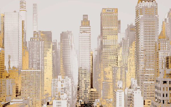 Lo skyline di una città con molti edifici alti Lo skyline di una città con molti edifici alti