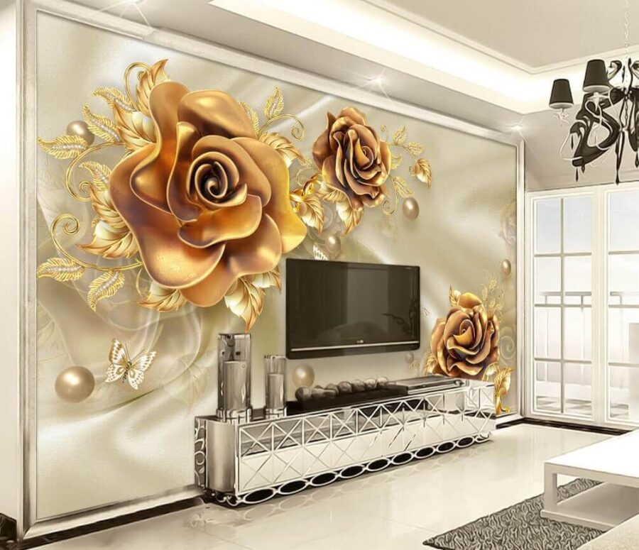 Eleganti rose con delicate farfalle.