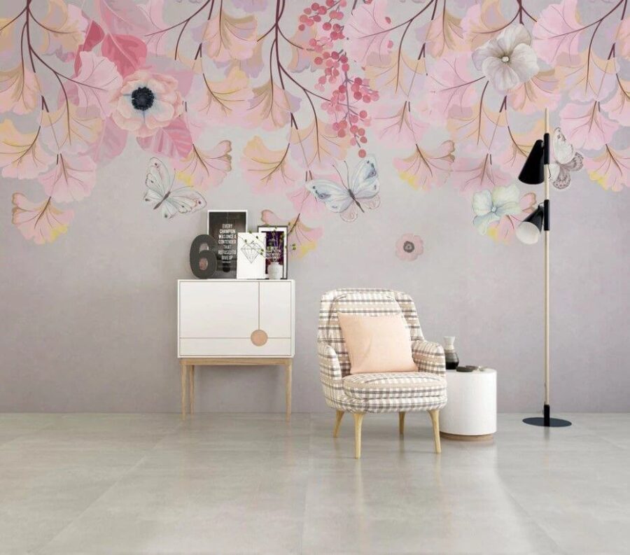 Pittura di fiori e farfalle Pittura di fiori e farfalle