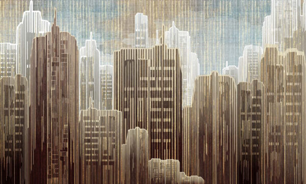 Lo skyline della città con molti edifici alti Lo skyline della città con molti edifici alti