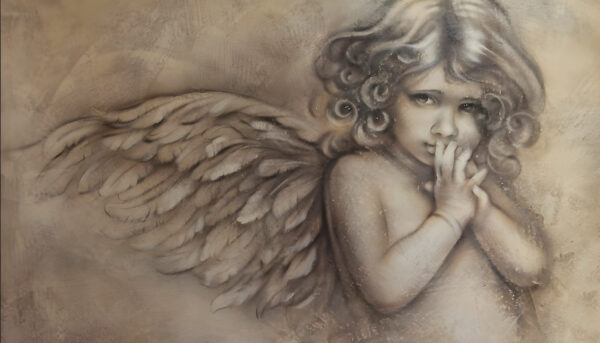 Pittura di un angelo bambino Pittura di un angelo bambino