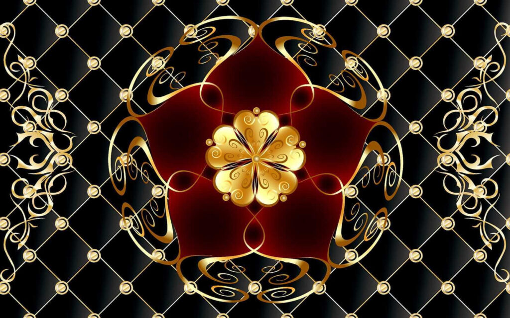 Elegante disegno floreale su sfondo nero Elegante disegno floreale su sfondo nero