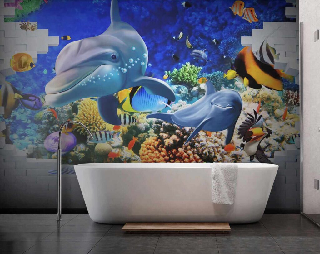Murale di un pesce e delfini u40459pit5 1024x815 - Murale di un pesce e delfini - tegory