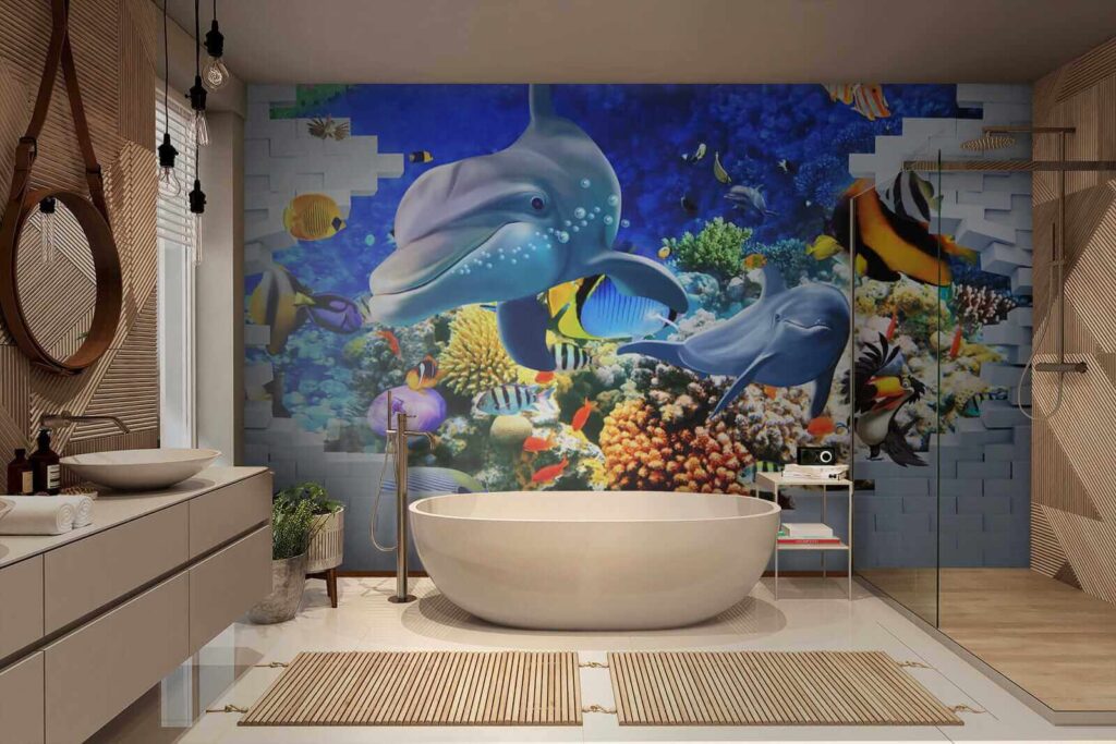 Murale di un pesce e delfini u40459pit3 1024x683 - Murale di un pesce e delfini - tegory