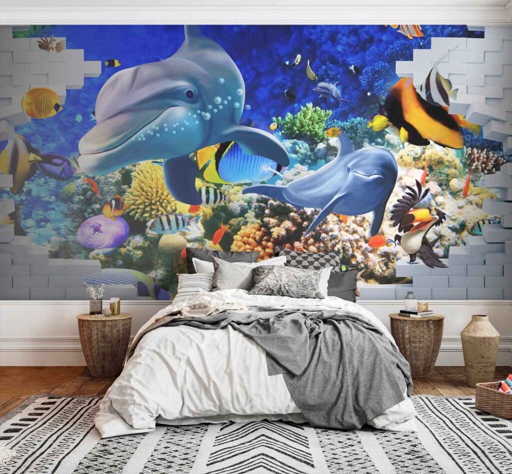 Murale di un pesce e delfini u40459pib3 1024x948 - Murale di un pesce e delfini - tegory