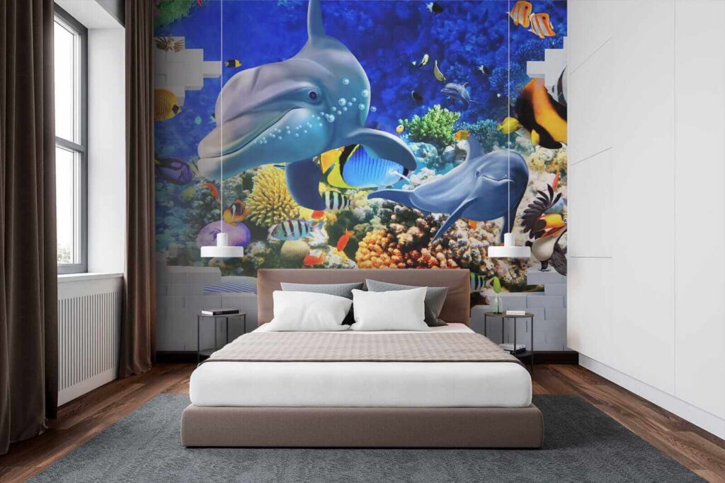 Murale di un pesce e delfini u40459pib1 1024x683 - Murale di un pesce e delfini - tegory