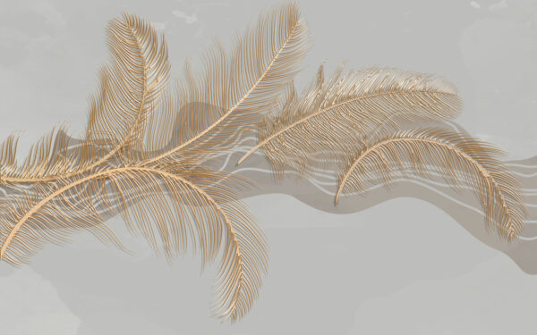 Elegant metallic feather illustration