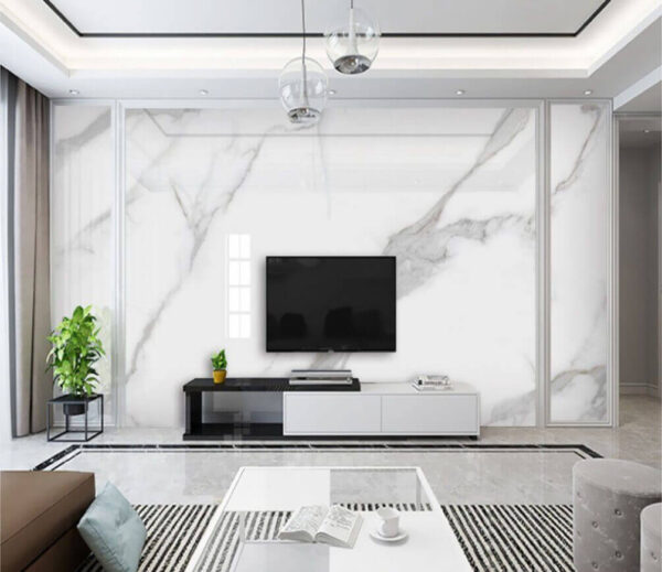 Superficie in marmo bianco con venature nere Superficie in marmo bianco con venature nere