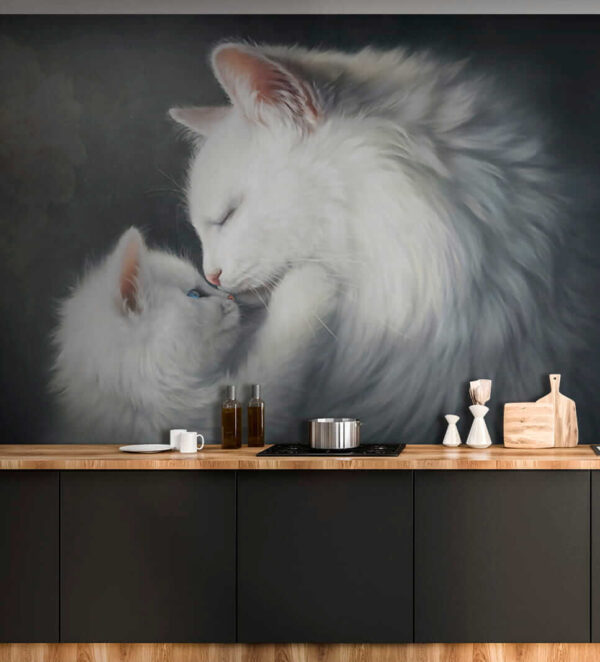Gatto e gattino che si baciano Gatto e gattino che si baciano
