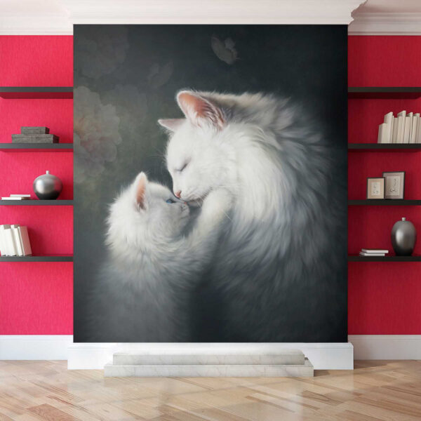Gatto e gattino che si baciano Gatto e gattino che si baciano