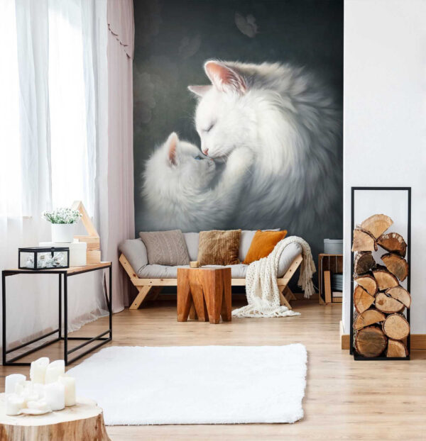 Gatto e gattino che si baciano Gatto e gattino che si baciano