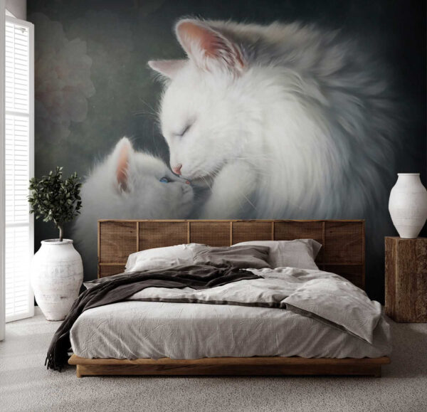 Gatto e gattino che si baciano Gatto e gattino che si baciano