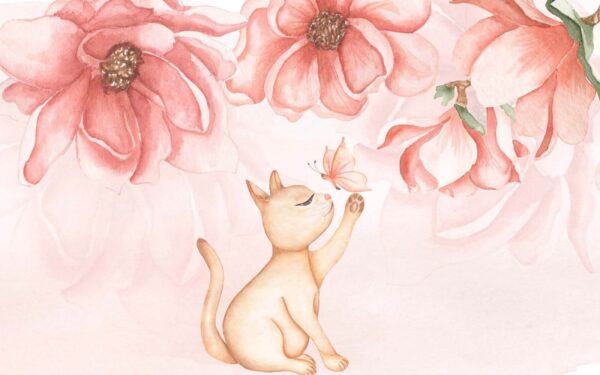 Gatto con farfalla sulla zampa Gatto con farfalla sulla zampa