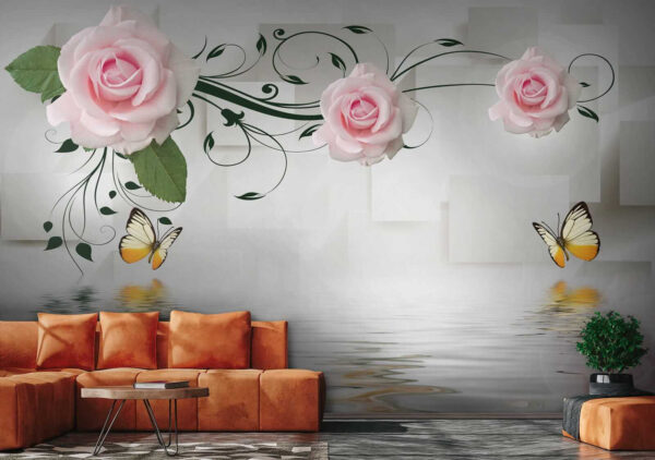Farfalle e rose sull'acqua Farfalle e rose sull'acqua