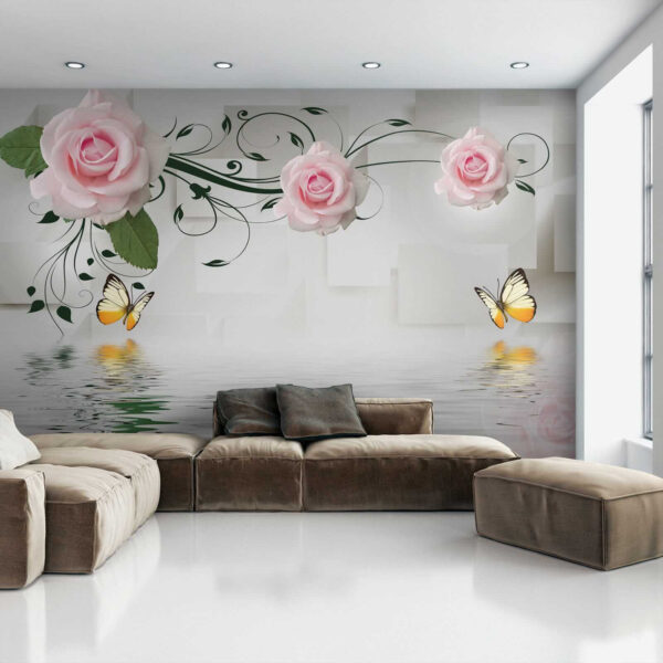 Farfalle e rose sull'acqua Farfalle e rose sull'acqua