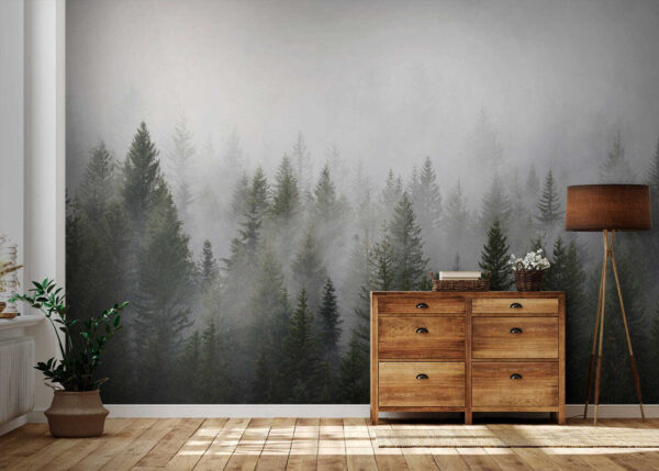 Gruppo di alberi nella nebbia Gruppo di alberi nella nebbia