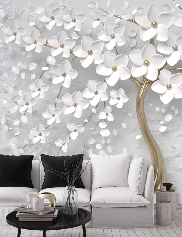 Albero con fiori e foglie bianche u37065pig3 600x780 - Albero con fiori e foglie bianche