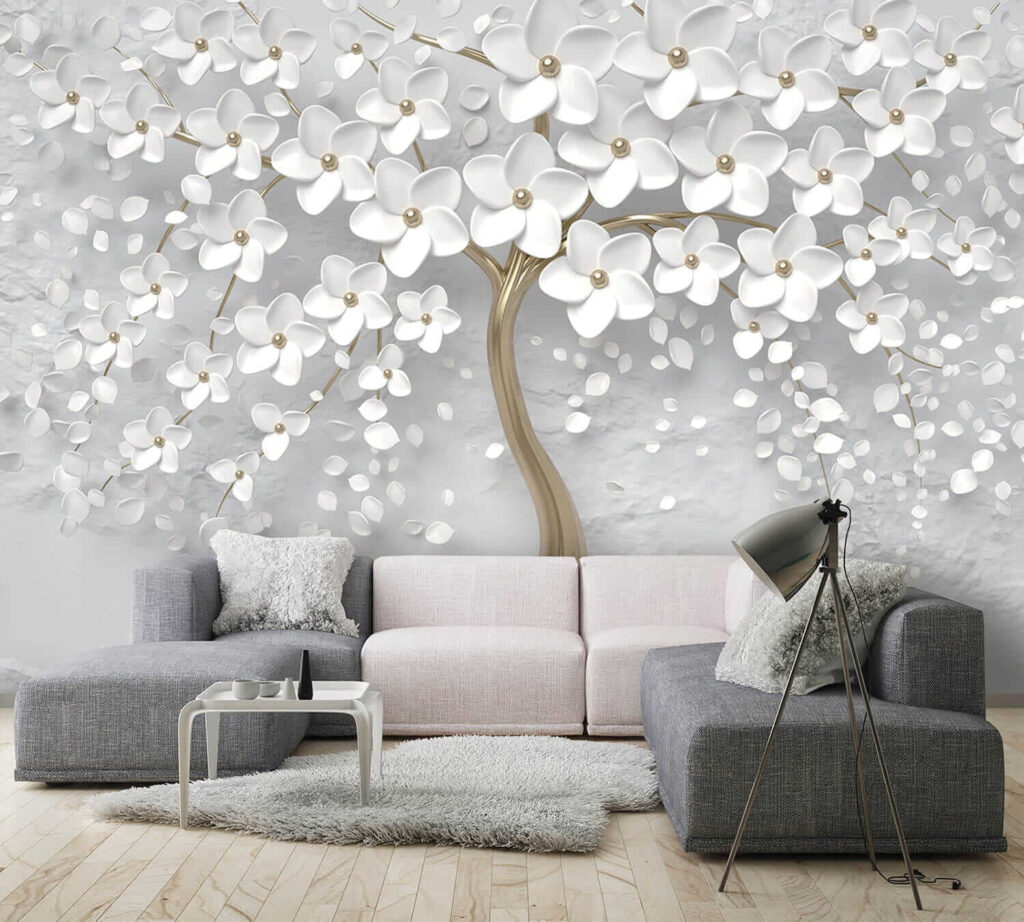 Albero con fiori e foglie bianche u37065pig2 1024x922 - Albero con fiori e foglie bianche