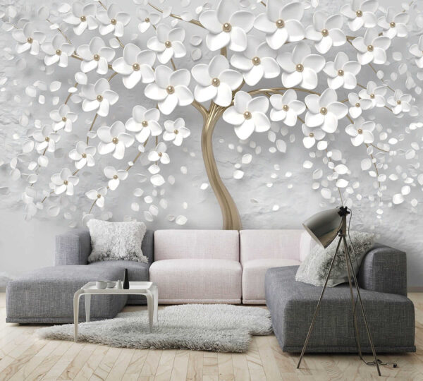 Albero con fiori e foglie bianche u37065pig2 600x540 - Albero con fiori e foglie bianche