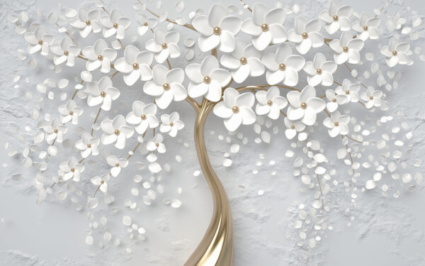 Albero con fiori e foglie bianche u37065p 600x375 - Albero con fiori e foglie bianche