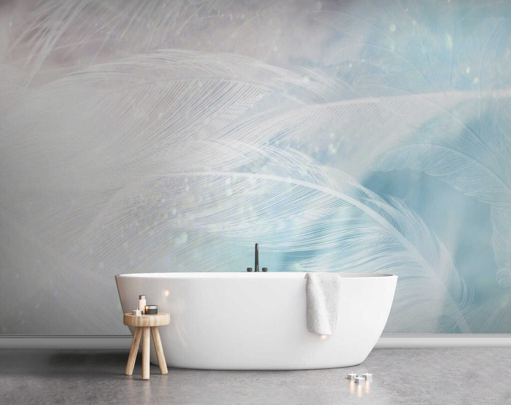 Delicate feathers in soft hues