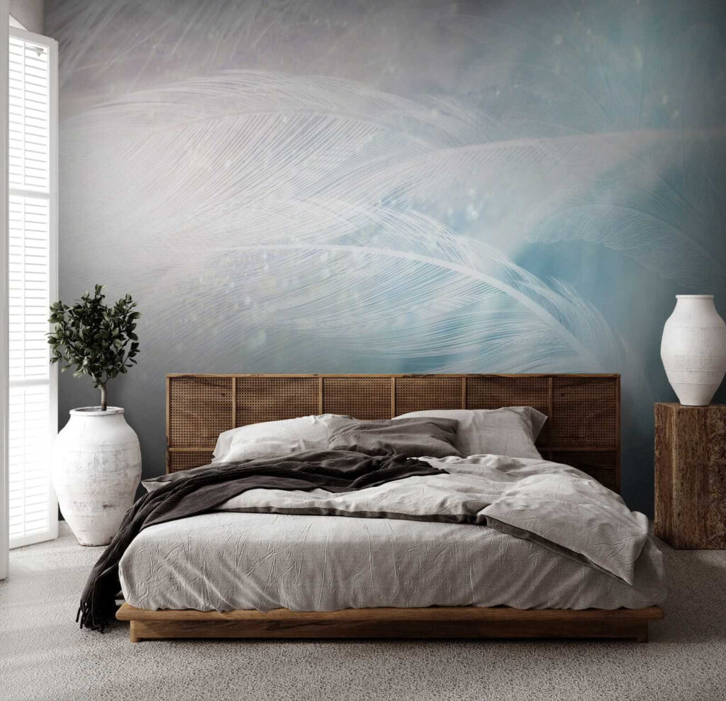 Delicate feathers in soft hues