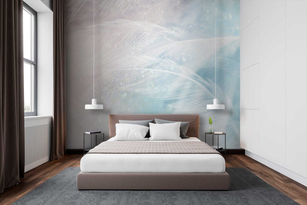 Delicate feathers in soft hues