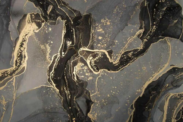 Elegante nero marmorizzato e vortici metallici. Elegante nero marmorizzato e vortici metallici.