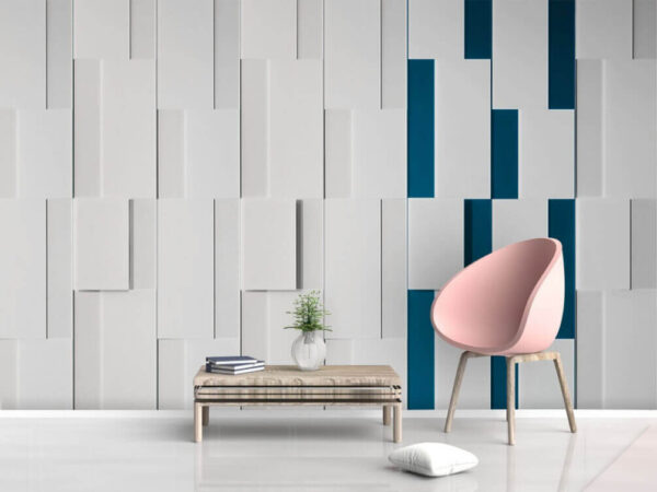 Oggetto rettangolare bianco con linee blu Oggetto rettangolare bianco con linee blu