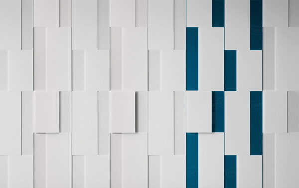 Oggetto rettangolare bianco con linee blu Oggetto rettangolare bianco con linee blu
