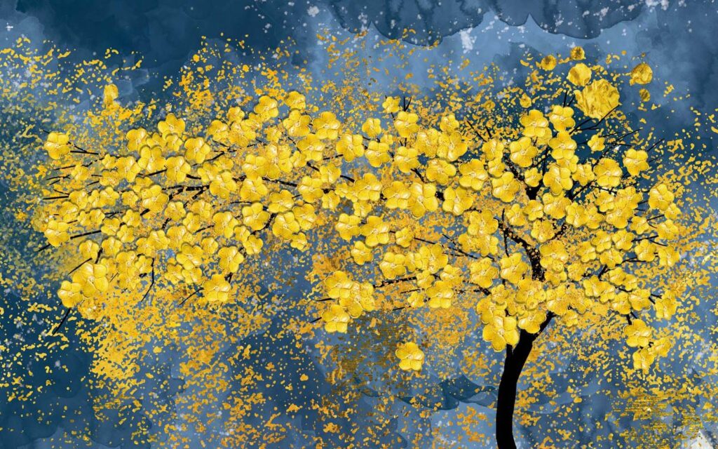 Albero con foglie gialle Albero con foglie gialle