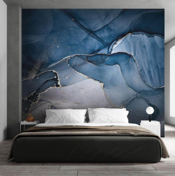 Onde oceaniche astratte con linee metalliche. Onde oceaniche astratte con linee metalliche.