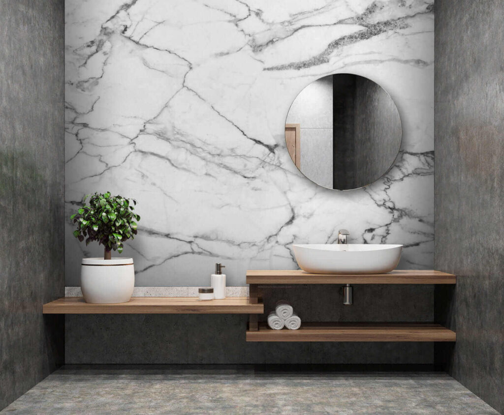 White and black marble