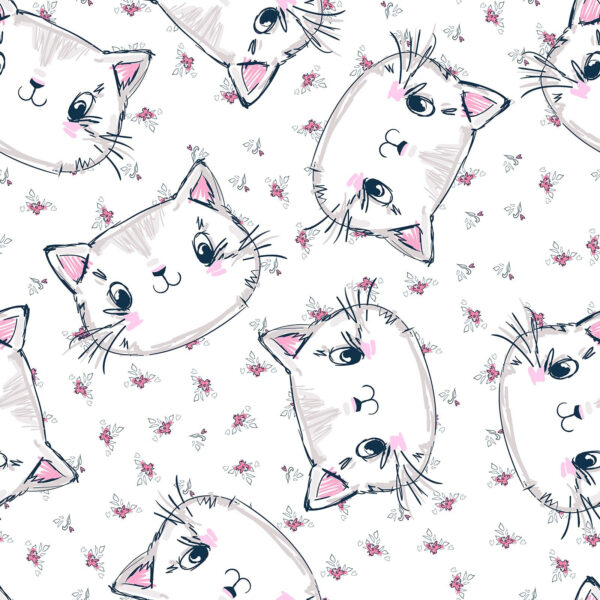 Motivo di gatti su sfondo bianco Motivo di gatti su sfondo bianco