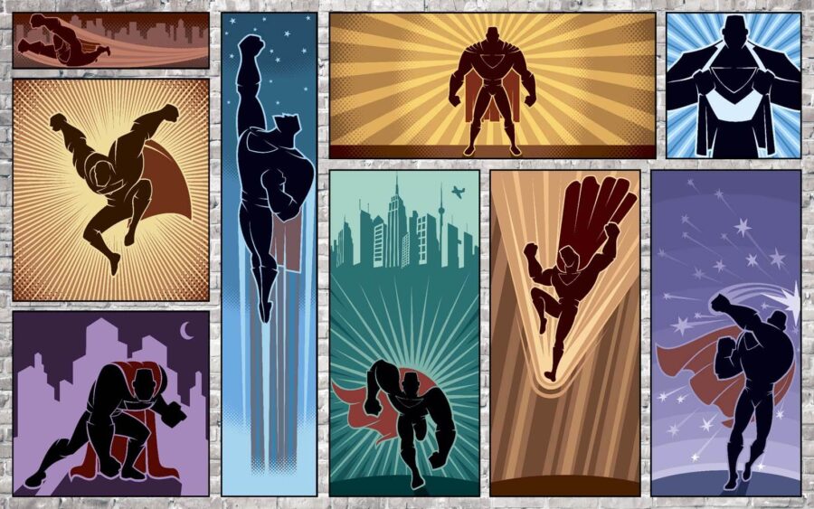 Collezione di poster di supereroi